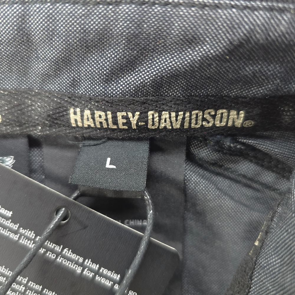 Harley-Davidson Woven Shirt Mens Large Gray Long Sleeve Embroidered Biker Snap - Picture 7 of 9